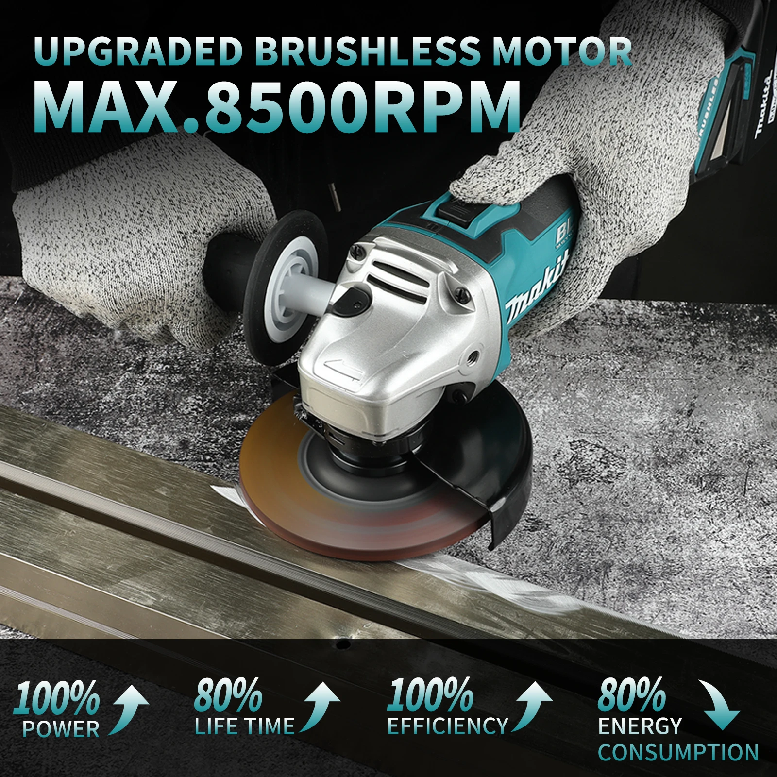 Makita DGA504 125mm Brushless  - Brushless Angle Grinder Battery Powered 评论和价格