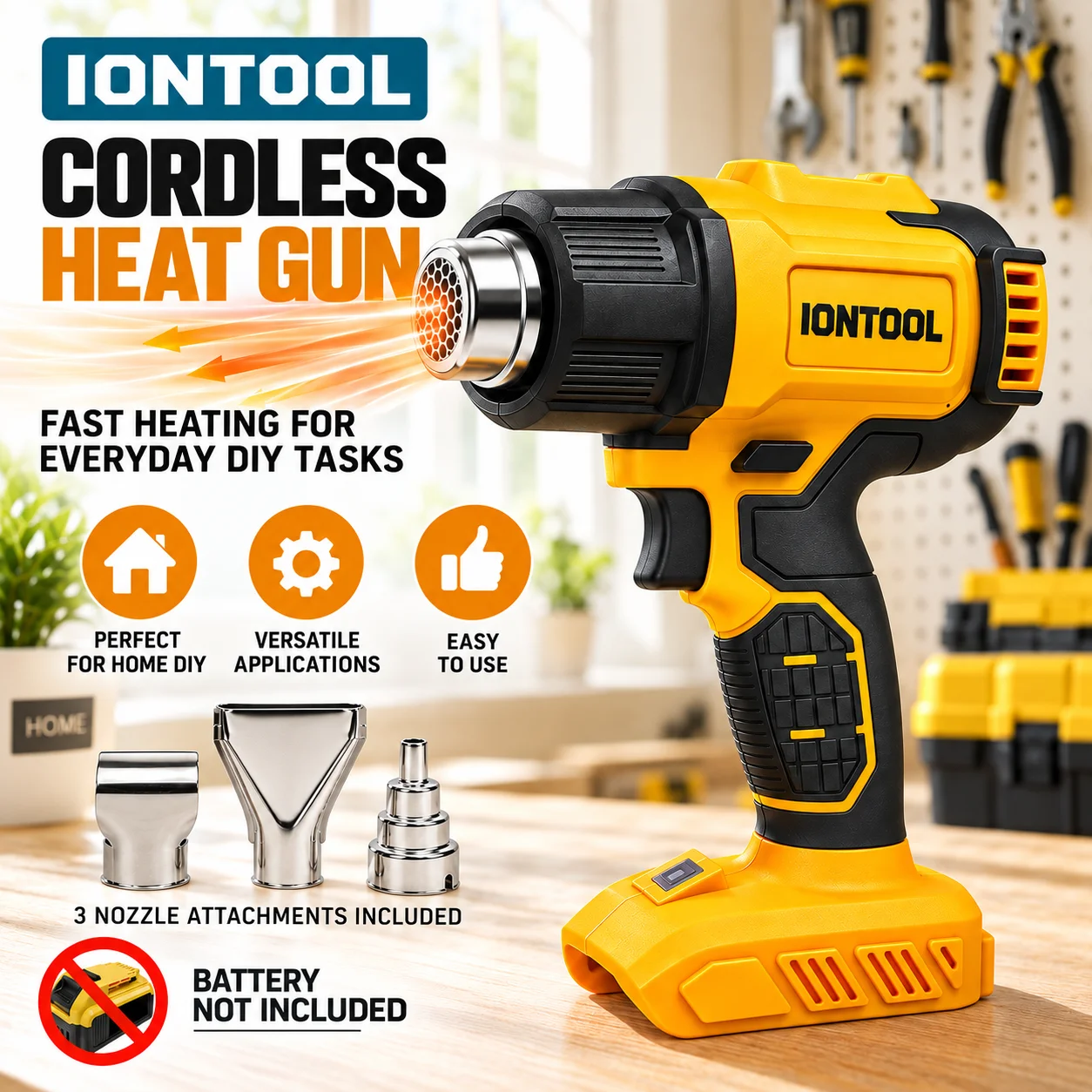 IONTOOL Yellow Cordless Heat G - Cordless Heat Gun For Shrink Tubing 评论和价格