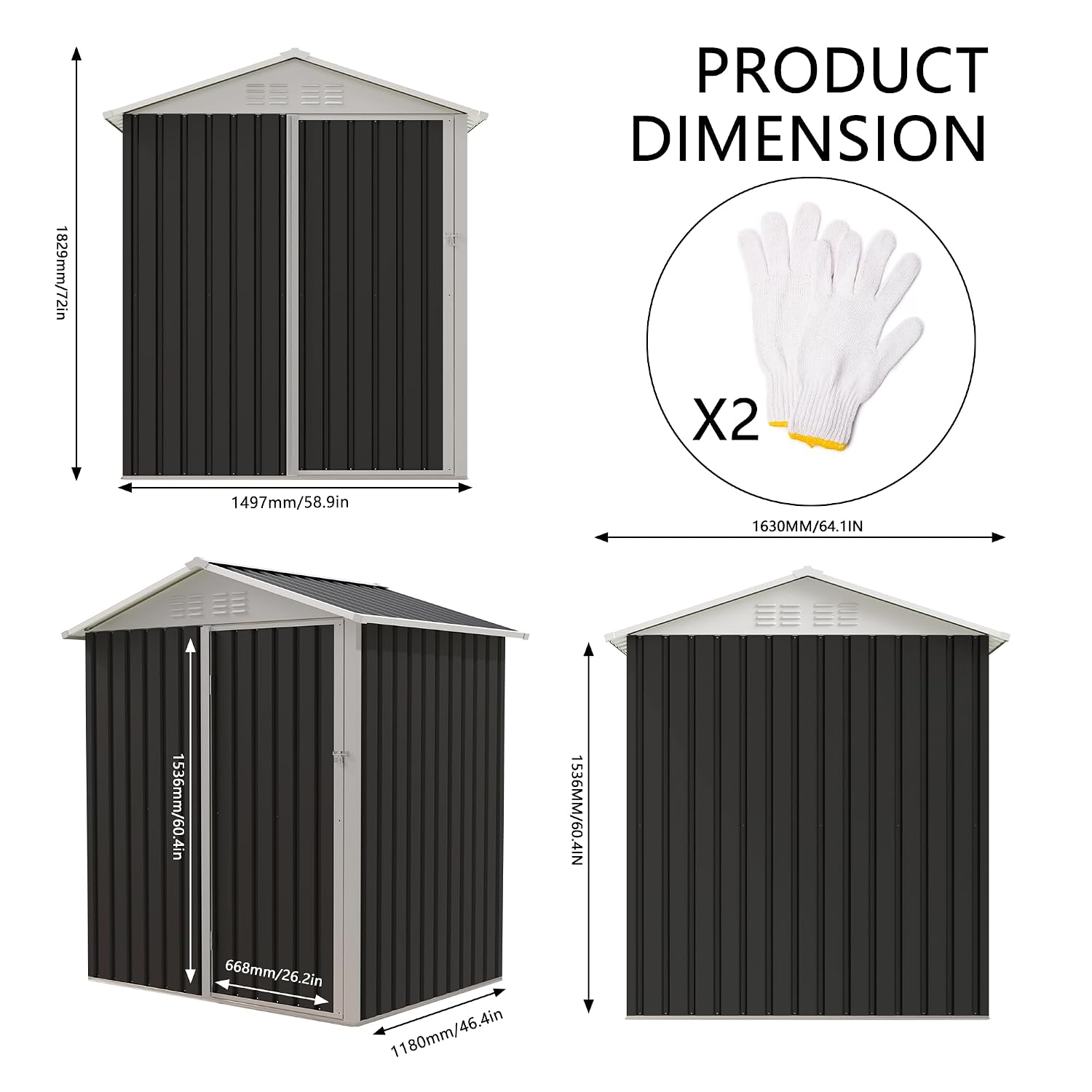 Metal Outdoor Storage Shed 5.4 - Garden Tools 评论和价格