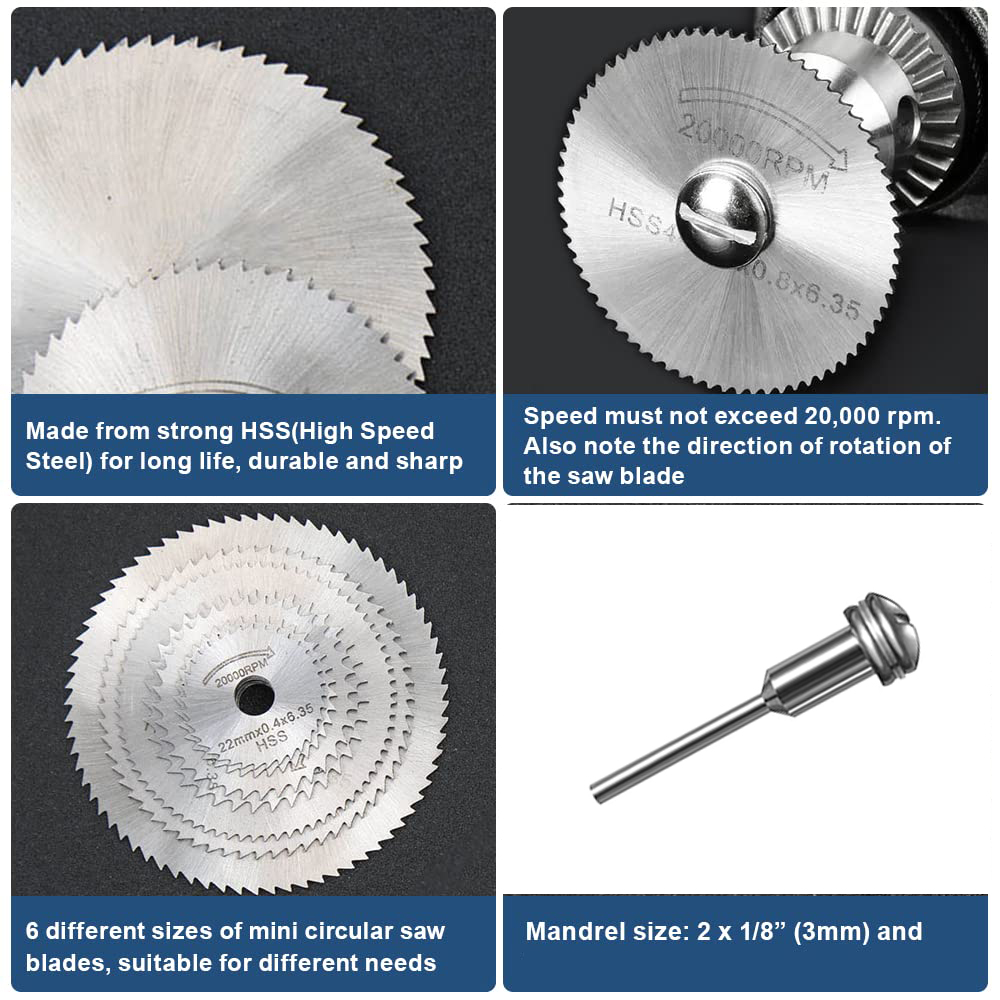 7Pcs/Set HSS Circular Saw Blad - Cordless Rotary Tool Kit Accessories 评论和价格