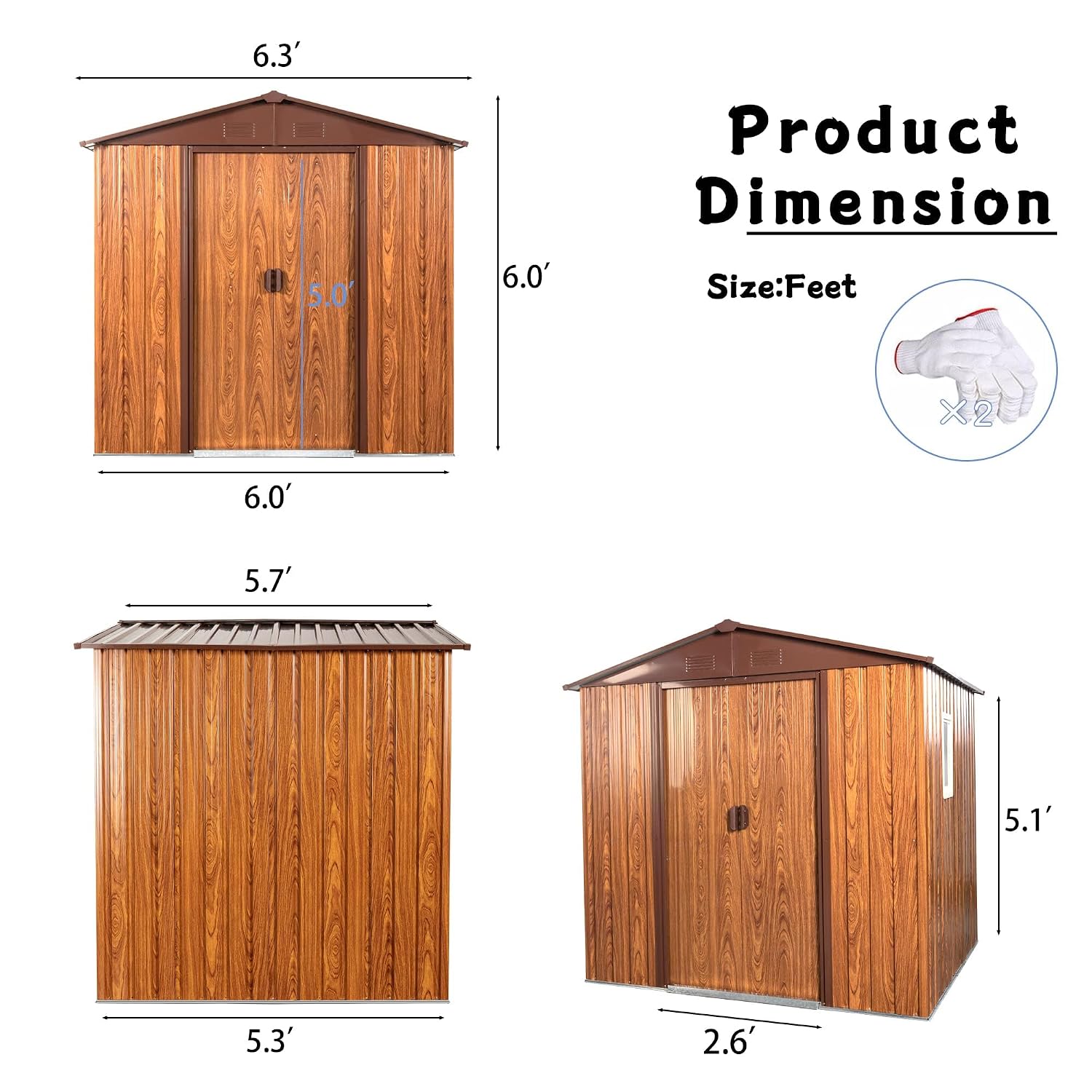 6x6FT Metal Outdoor Storage Sh - Garden Tools 评论和价格